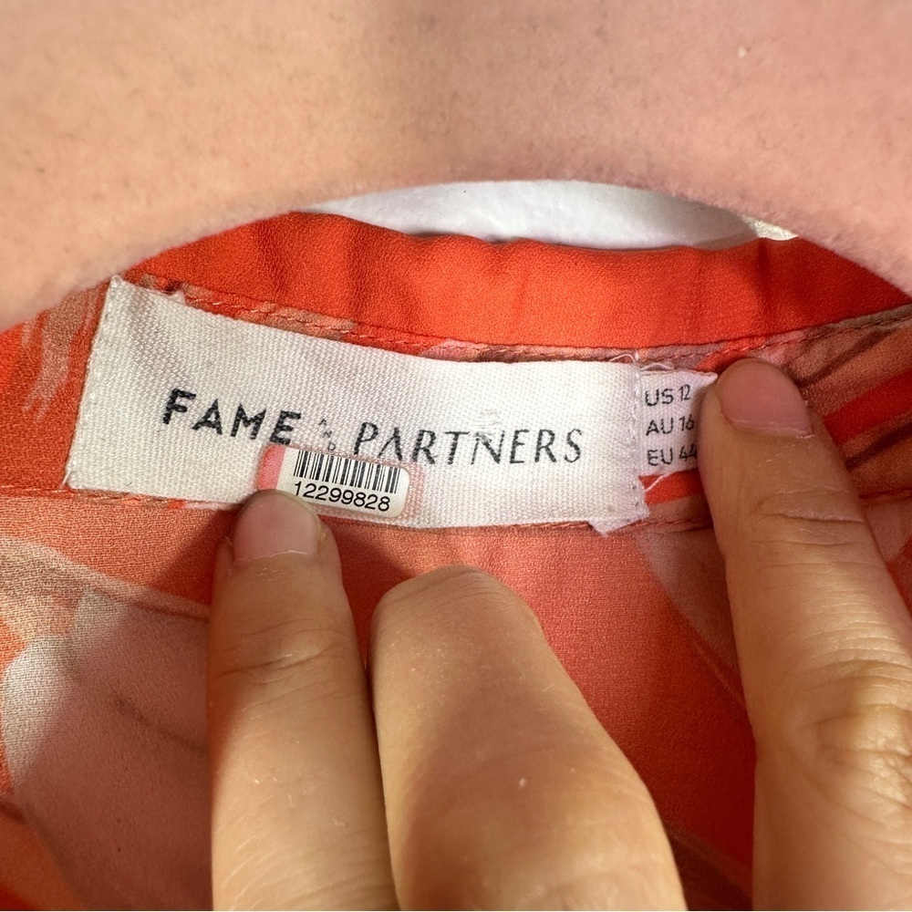 Frame and Partners Orange Floral Jumpsuit sz 12 - Picture 6 of 7